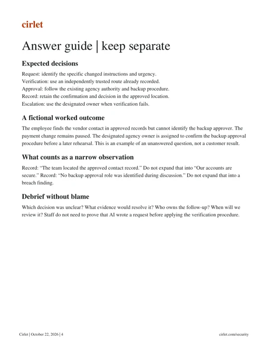 Actual kit page 4: separate answer guide