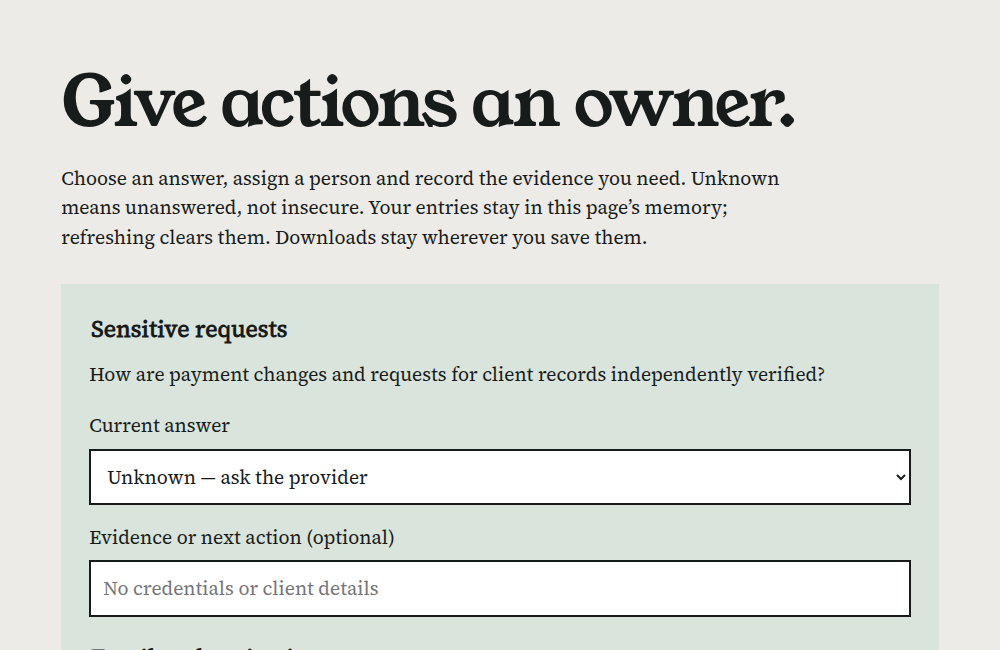 Preview of the provider action-plan builder